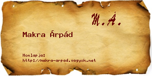 Makra Árpád névjegykártya
